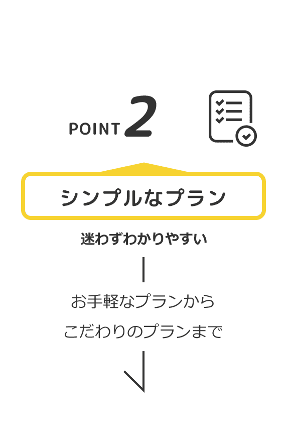 POINT2 シンプルなプラン 迷わずわかりやすい