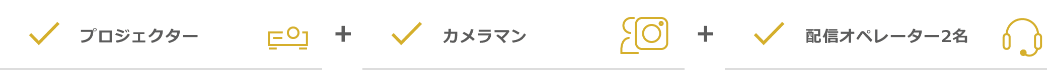 プロジェクター＋カメラマン＋配信オペレーター2名