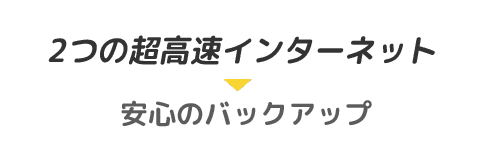 2つの超高速インターネット 安心のバックアップ